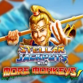 Stellar Jackpots with More Monkeys slot logo by Lightning Box Game at Betninja Casino